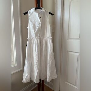 Sleeveless White Button-Up Dress